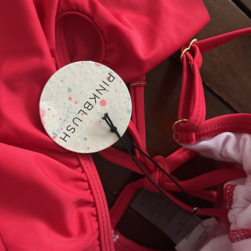 Pinkblush Red Ruffle One-Piece Swimsuit - Picture 2 of 3